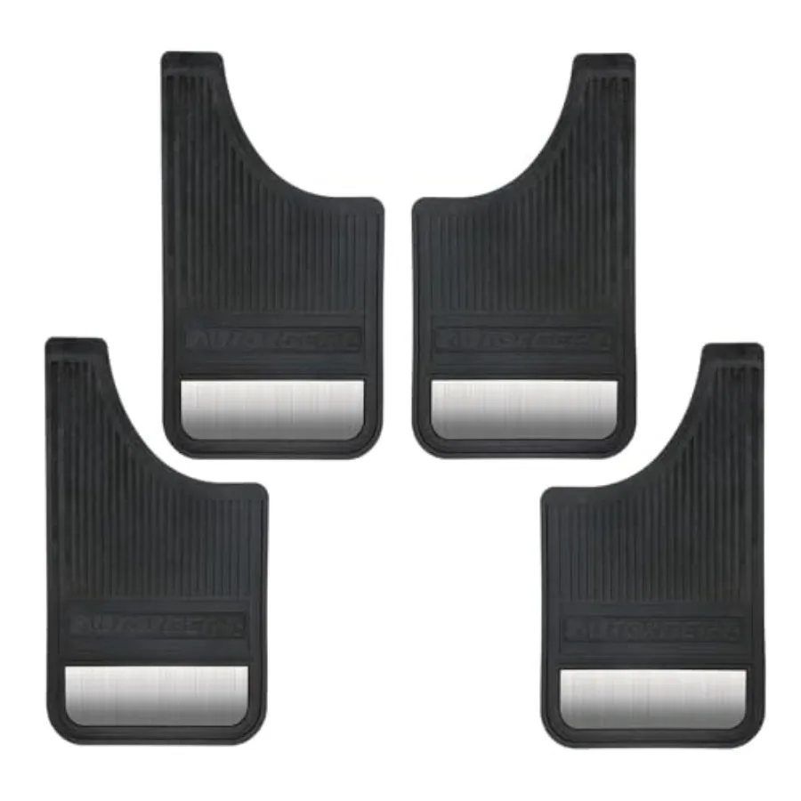 

Universal Heavy Duty Mud Flaps Car Dirty Fender All Weather Flexible Mudguards Front Rear Splash Guards with Stainless Steel Pl