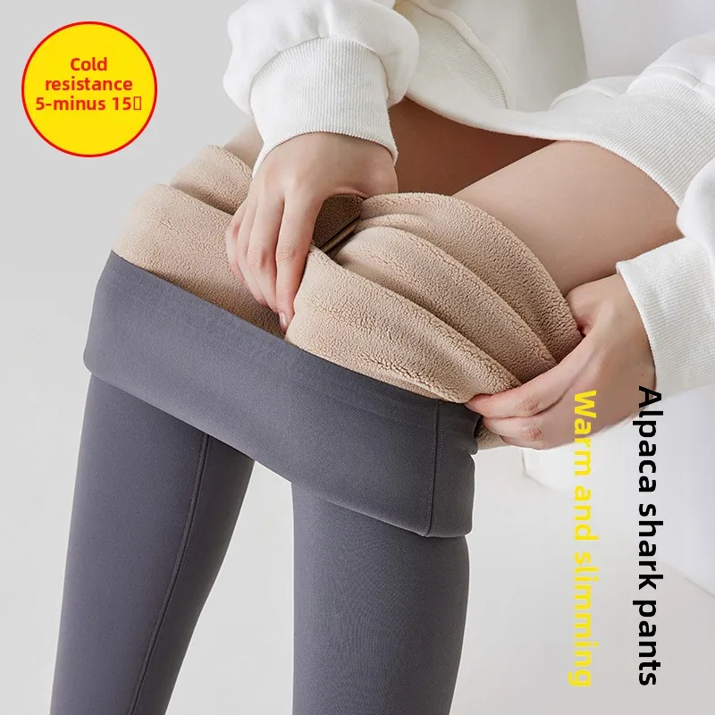 Shark Leggings Women Thick Fleece Lined Winter Pants High Waist Slim Plus Size Petite Thermal Tights Woman Clothing S to 3XL - view 2