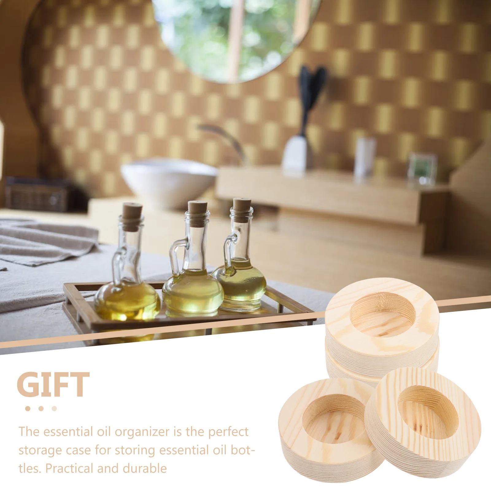 

4pcs Essential Oil Bottle Holder Round Bottle Box Organizer For Storing Perfume Oil Cases Durable Smooth Surface Portable