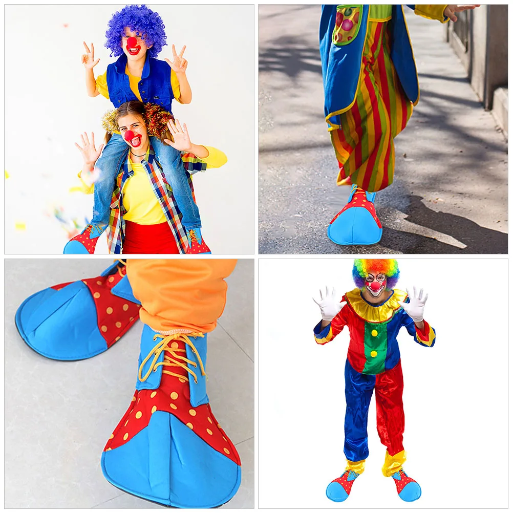 1 Pair Halloween Clown Costume Shoes Performance Clown Shoes Clown Cosplay Props Clown Cosplay Shoes Clown Costume Accessories