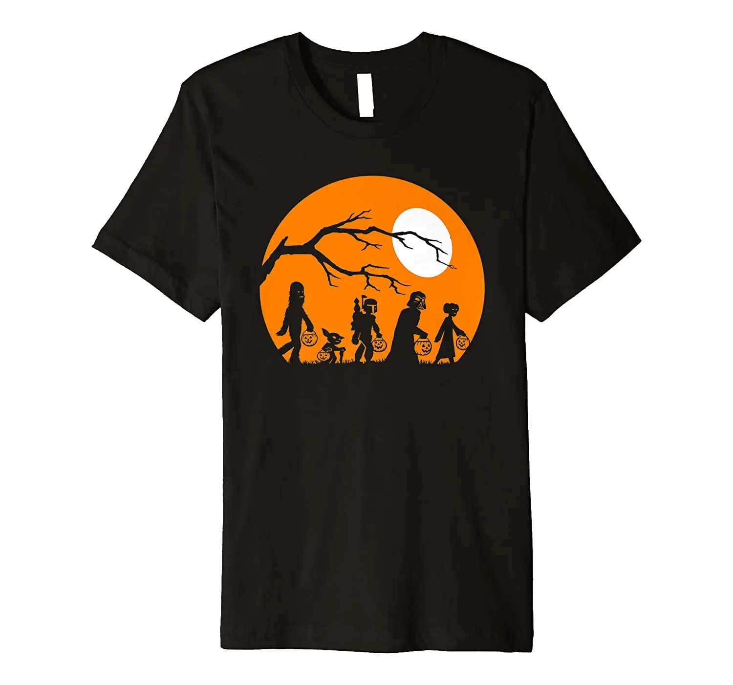 Trick or Treat Halloween Silhouette T-Shirt 100% Cotton O-Neck Summer Short Sleeve Casual Mens T-shirt Size S-3XL