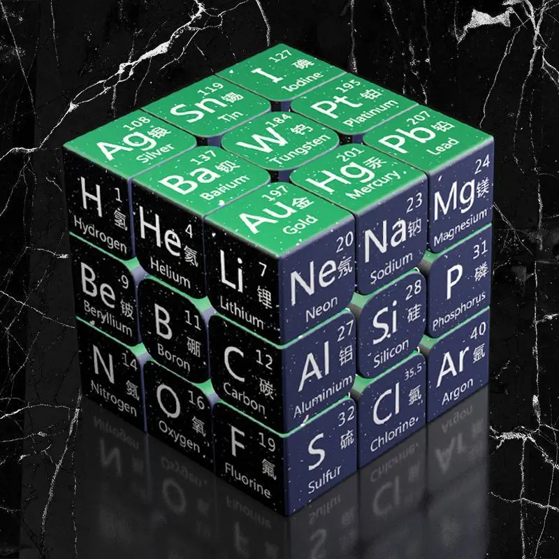 3X3X3 Magic Cube สารเคมีตารางธาตุฟิสิกส์ Cube นักเรียนคณิตศาสตร์ภาษาอังกฤษสูตร Magico Cubo การศึกษาการเรียนรู้ของเล่น
