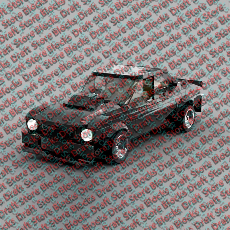 Speed Racing Car Model MOC Building Bricks Black Two-Door Sports Car Modular Technology Gifts Holiday Assemble  Toy Suit QWERT