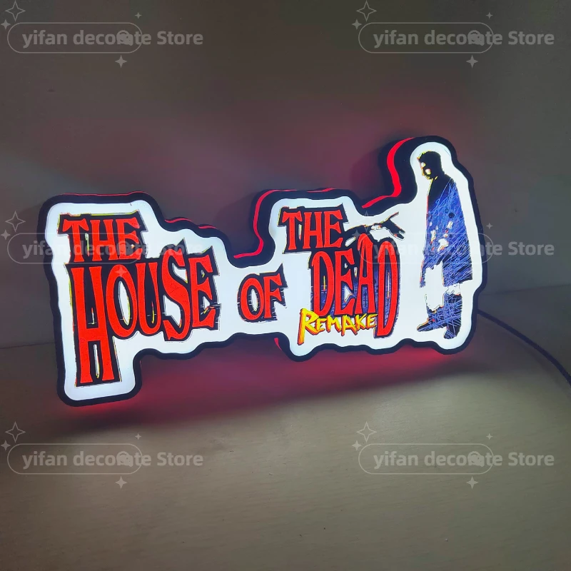 Gaming House Of The Dead Logo LED Nightlight Gift 3D Print Desktop Lightbox Custom Wall Decor for Cinema Kids Illuminated Signs