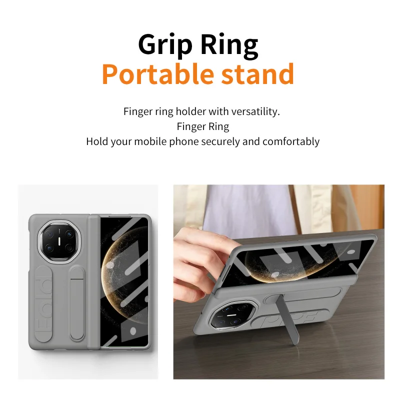 حافظة هاتف محمولة رفيعة للغاية قابلة للطي لهاتف هواوي ميت X5 ميت X3 مع حزام معصم وغطاء محمول باليد بالإضافة إلى طبقة مقسى