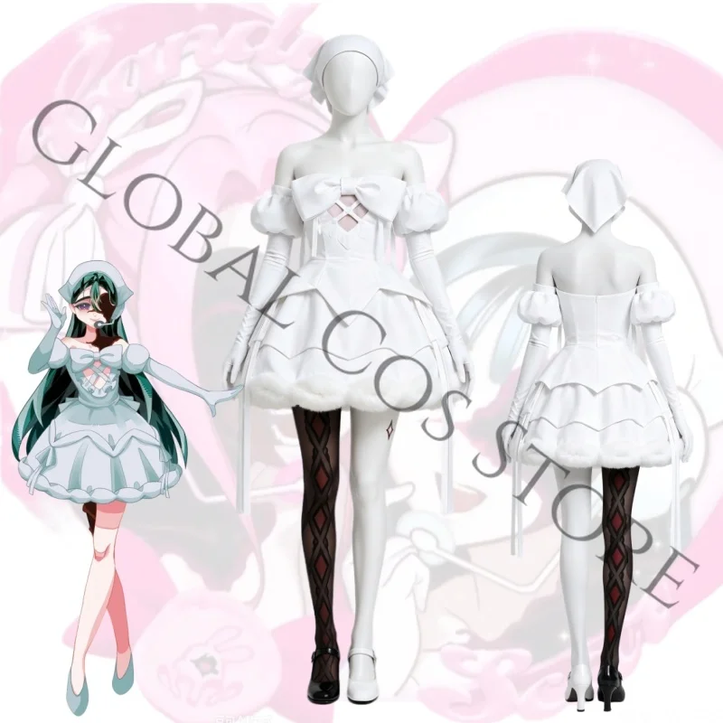 

ALIEN STAGE ZOMST Sua Cosplay Vampire Stage Costumes Sweet White Lolita Off-Shoulder Dress for Perfromance Halloween Party