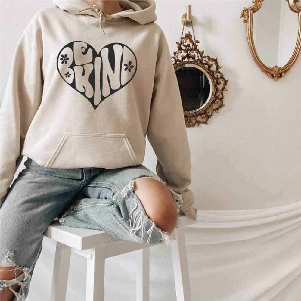 

Be Kind Sweatshirt Hoodie Be Kind Kind Sweatshirt Positive Quote Unisex Sweatshirt Graphic Women Fit Youth Sports Outdoor Wear