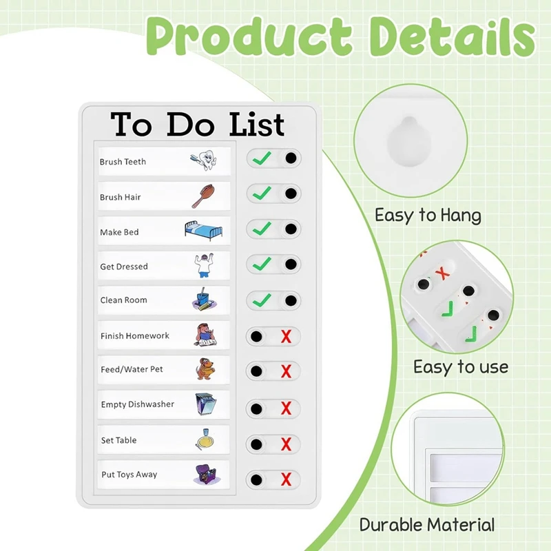 Chore Chart Set For Kids Family Daily Planner With Slider For Classroom,Home Travel
