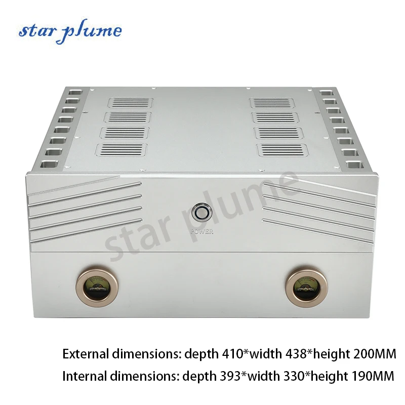 (410*438*200mm) CJ181 All-aluminum Power Amplifier Case VU Meter Post-amplifier Vacuum Tube Amplifier Chassis Shell DIY Box