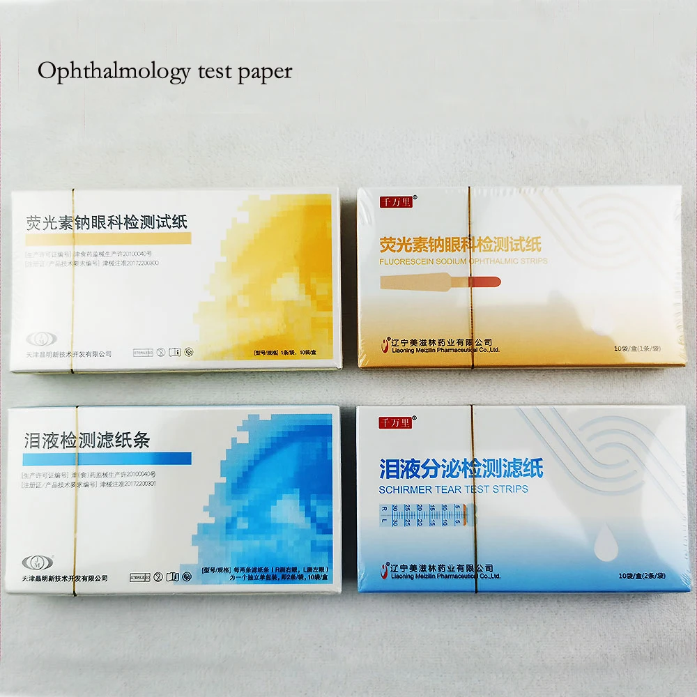 Tianjin Jingming Fluorescein Sodium Ophthalmic Test Paper Tear Test Filter Paper Strip Tear Secretion Phenol Red Cotton Thread