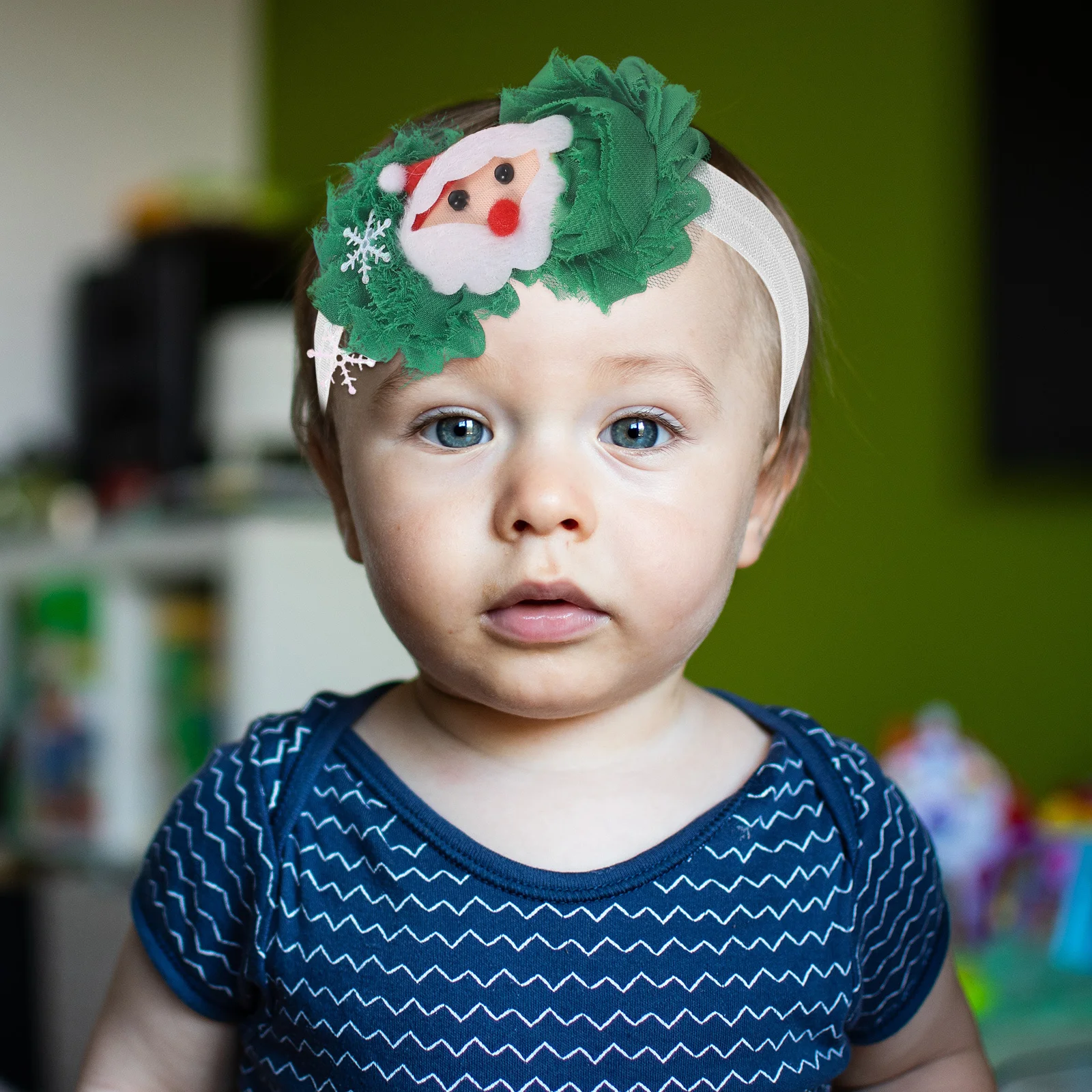 

2Pcs Baby Christmas Cartoon Santa Claus Hair Band Flower Headband Kids Cosplay Costume Party Decoration Flower Headband