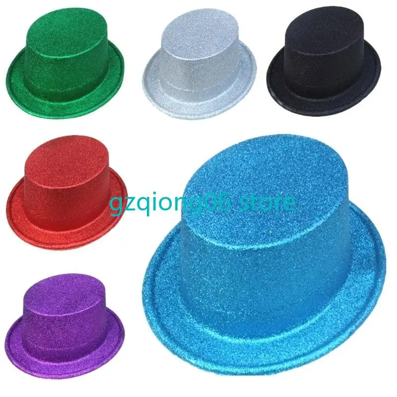 

K3NF Glitter Pork Pie Hat hat Hat Magician Top Hat Bowler Top Hat Hat Magician Performed Hat