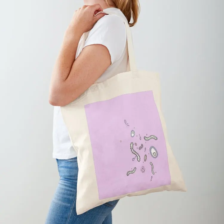 

Happy Bacteria Tote Bag Shopper handbag Canvas bag tote bag canvas cute tote
