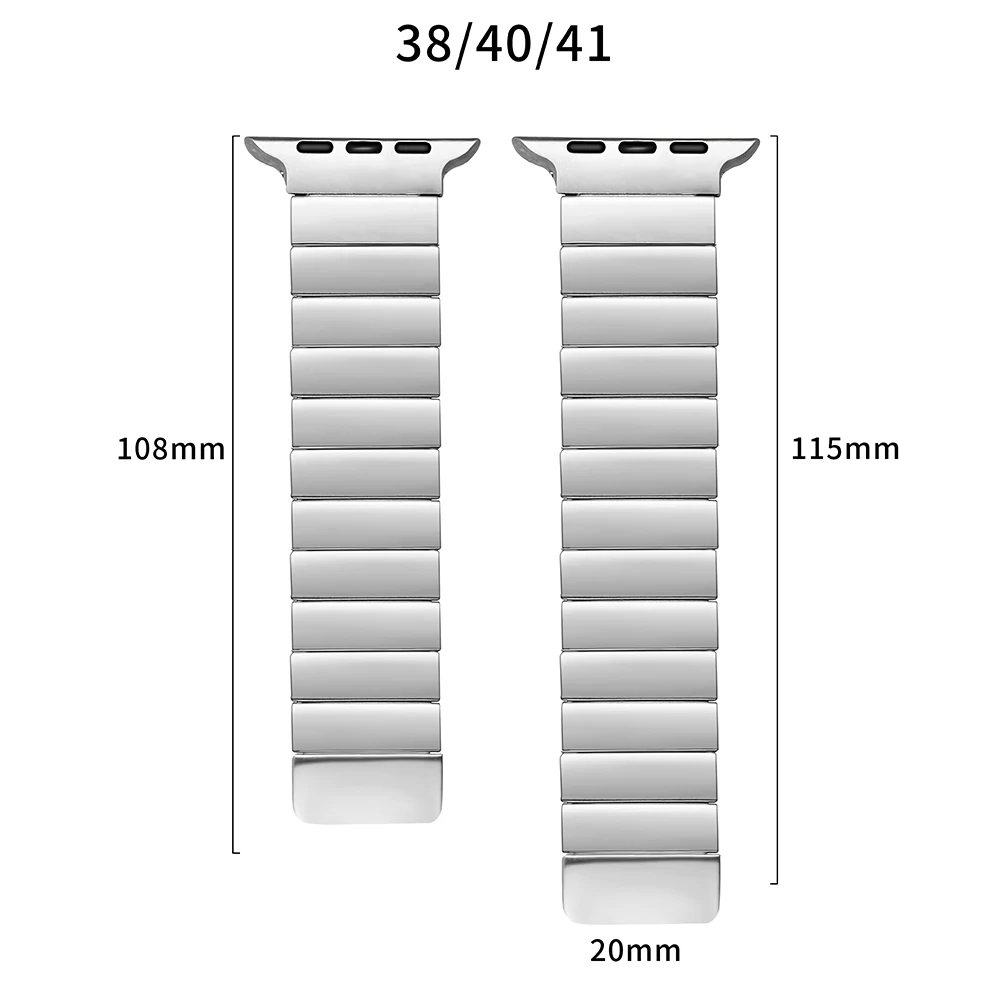 Stainless Steel+Magnetic Strap for Apple Watch 45 44 42 41 40 38mm Metal Watchband for IWatch Series 7 6 5 4 3 SE Wrist Bracelet