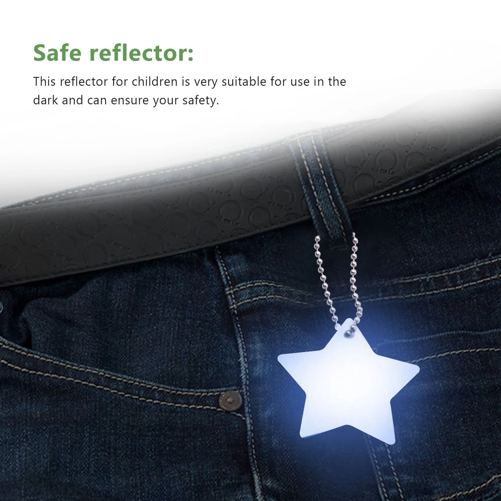 26 Pieces Children's Safety Reflector Pendant,Star Safety Reflector for School Bag,Backpack,Cycling,Walking,Running