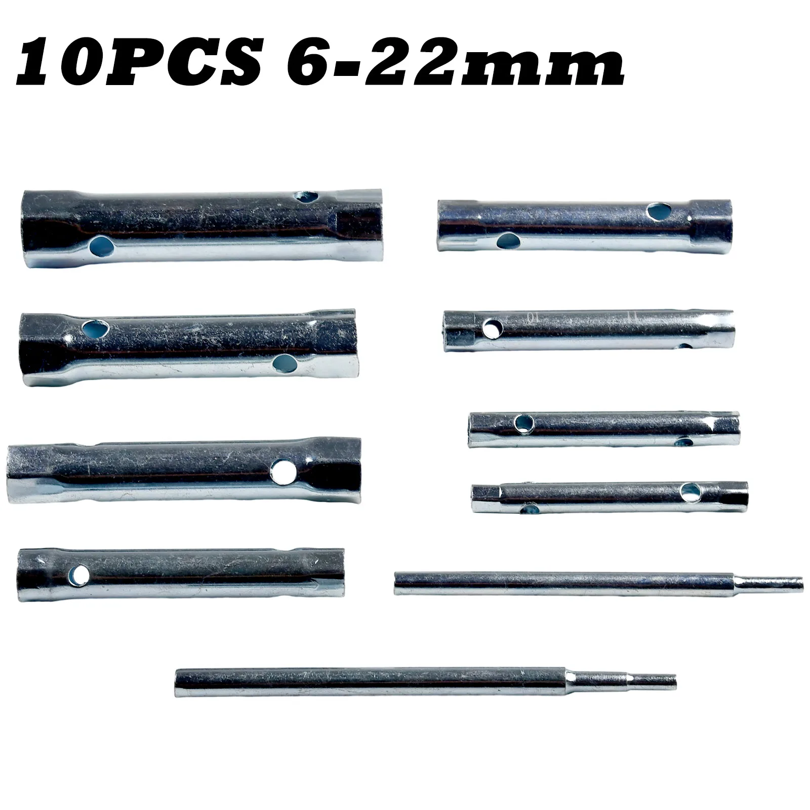 10 stücke 6-22mm Metric Rohr Box Wrench Set Rohr Bar Hohl Buchse Filter Schlüssel Stahl Doppelseitige sechseckigen Rohr Set Hardware