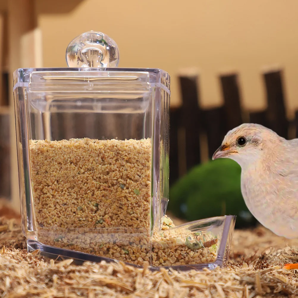 

2pcs Automatic Bird Feeder For Parrot Chicken Durable Transparent Pet Food Dispenser Long Lasting Easy Clean Cage Foraging