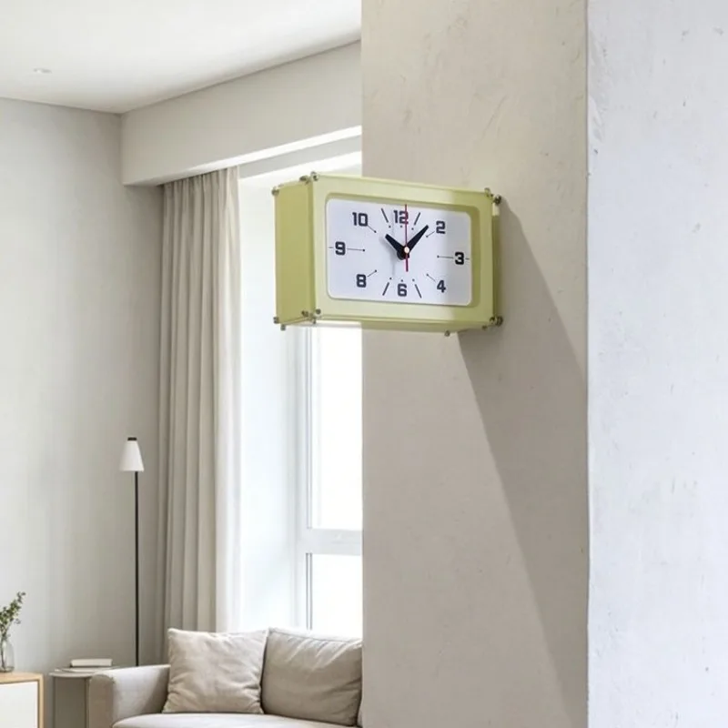 Double Sided Wall Clock Noiseless Interior Minimalist Vintage Acrylic Clocks Creative Home Decor Clock Living Room Elegant Watch