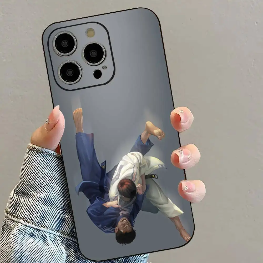 1pc Jujitsu Judo Phone Case Black Silicone Soft Shell For IPhone 17 16 15 14 13 12 11 Air Pro Max Plus