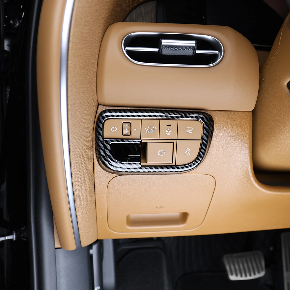 

Carbon Fiber Headlight Adjustment Button Cover Automotive Interior Accessories LHD For Tuning Hyundai Palisade LX3 2025 2026