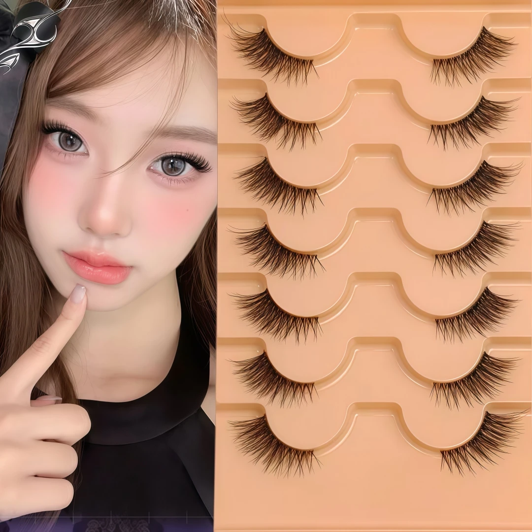 Fox-style Half-Strip False Eyelashes, Baby Lash Effect, Fox Manga Mixed-Race Natural Look, Clear Band Outer Corner Eyelashes