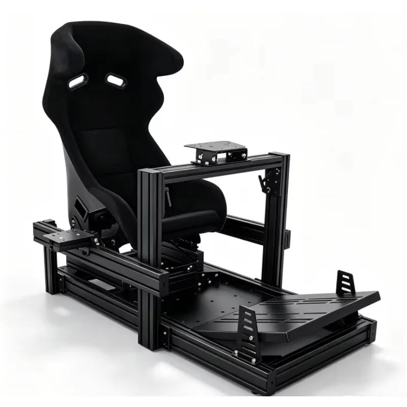 Custom 4080 Aluminum Profile Racing Simulator Stand With Seat Compete Kit Universal Steering Wheel Base For Game Console