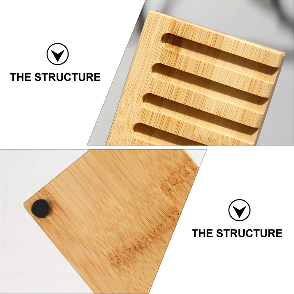 

2pcs Bamboo Soap Holder Drainable Soap Dish For Bathroom Kitchen Sink Shower Tray Organizers Storage Box Saver