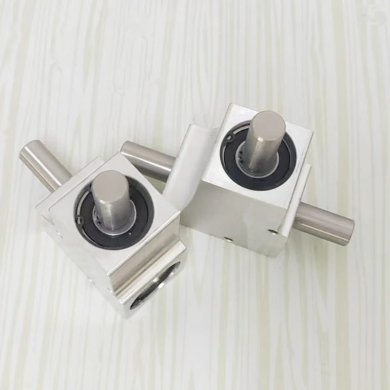 90 Degree Small Commutator Corner Spiral Bevel Gear Box Speed Ratio Shaft Diameter 15mm Single/Double Output Shaft