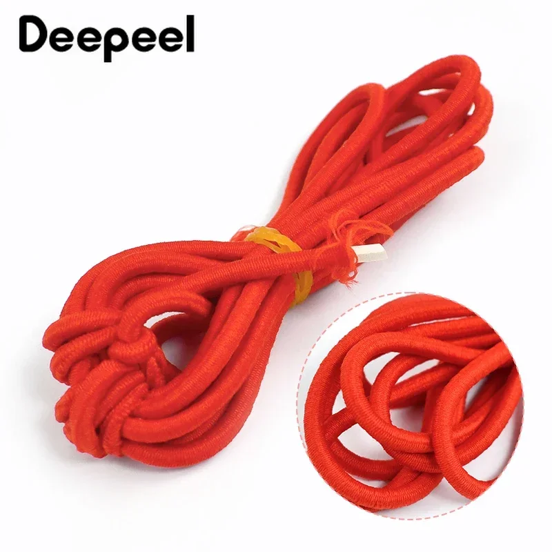 10Meters Deepeel 5mm Colorful Elastic Band Round Thin Stretch Rope for Backpack Clothes Bags Hat Garment Sewing DIY Accessories