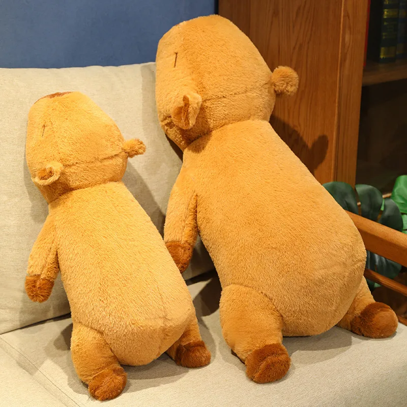 New Cartoon 60/80cm Capybara Throw Pillow Lie Prone Brown Dolls Stuffed Animal Toys Super Soft Birthday Xmas Gifts Home Decor