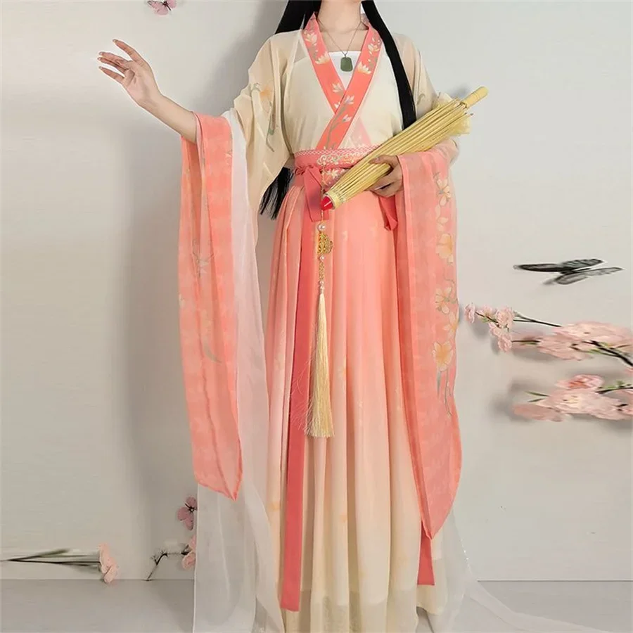 

Chinese Traditional Hanfu Costume Woman Ancient Han Dynasty Dress Oriental Princess Dress Lady Elegance Tang Dynasty Dance Wear