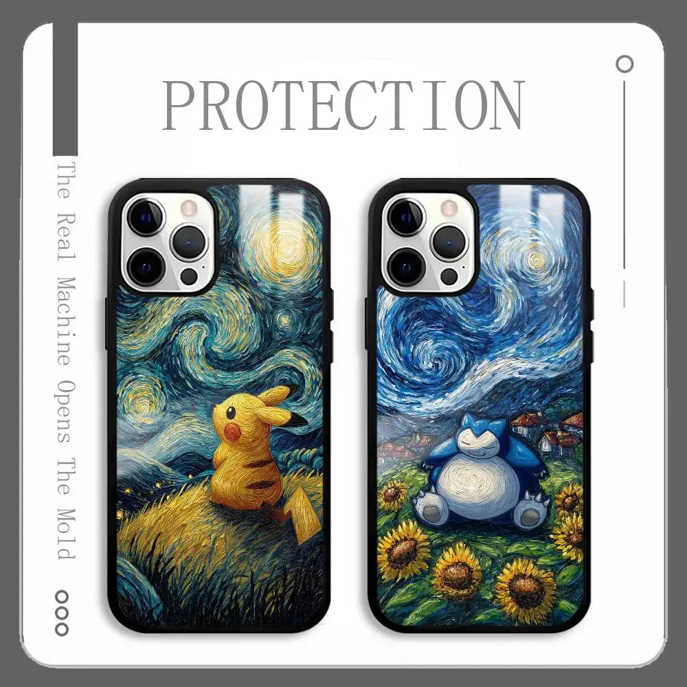 Pokemon Sterrenhemel Telefoon Case Voor IPhone 16 15 14 13 12 11 Pro Max Plus Mini Magnetische Magsafe Draadloos Opladen cover