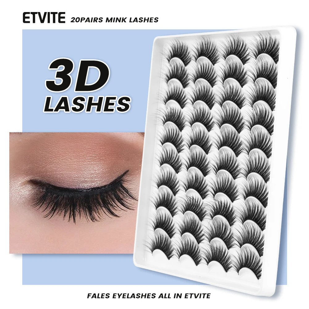 5/9/20 paia di ciglia finte 3D Fluffy Mink Strip Lashes Extension ciglia a Volume spesso ciglia finte fatte a mano morbide naturali