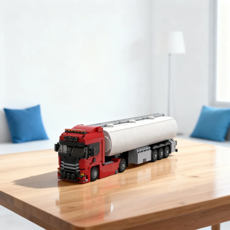 1092pcs MOC Scanias S520 2x4 - Tuned + European Tanker Trailer Make & Create Bricks & More Model Building Blocks Christmas Gift