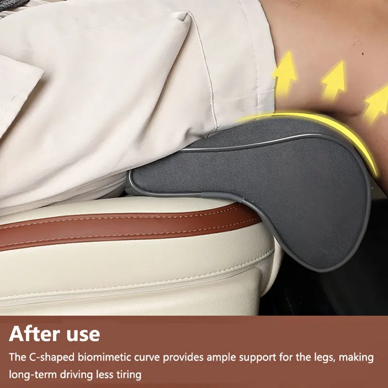 Car Seat Leg Support Extension Suede Universal Auto Seat Extender Leg Cushion For Driver Memory Foam Seat Padding Mat Cover