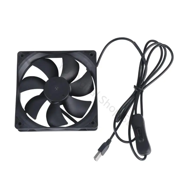 96BA Inline Control USB-Lüfter, bürstenloser 120-mm-Lüfter mit quadratischem Gehäuse, Eckmontagelöchern und USB-Stecker für – Detail 8