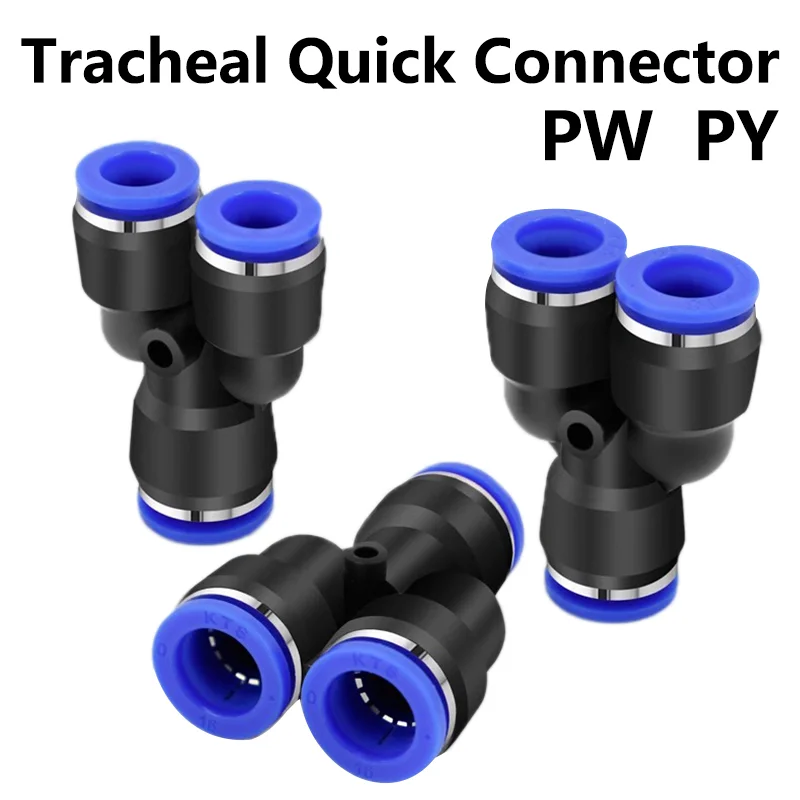 

PY PW Y Shape Plastic Pneumatic Connector Pipe Fitting Quick Push For Air Water Connecting 4 6mm 8mm 10mm 12mm Hose Fittings