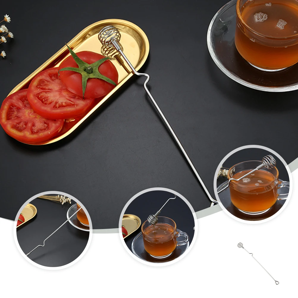 

3pcs Stainless Whisk Spiral Stirrer Stirring Rod for Honey Juice Metal Stirrer Egg Syrup Blender Kitchen Tool Bar
