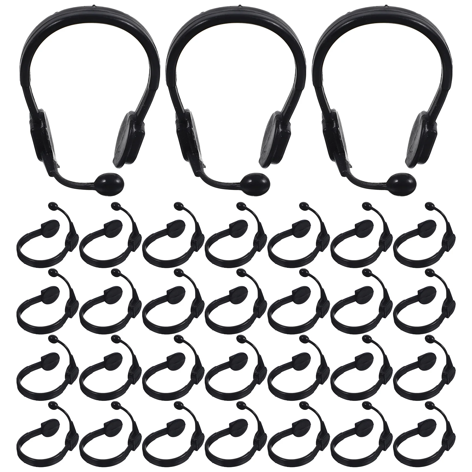 

50pcs Mini Headset Decor Plastic Microphone For Diy Crafts Dress Up Accessories Birthday Gift Miniature Headphones
