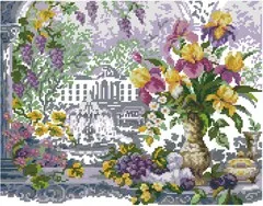 

Vases in the courtyard Cross stich Kits Homfun Craft Cross Stich Painting Decorations For Home