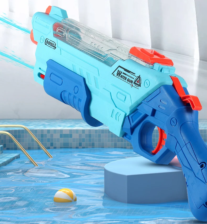 2-in-1 Electric & Pump Action Water Gun Powerful Automatic Waterproof Toy Kids Summer Pool Party Outdoor Shooting Fun Gift