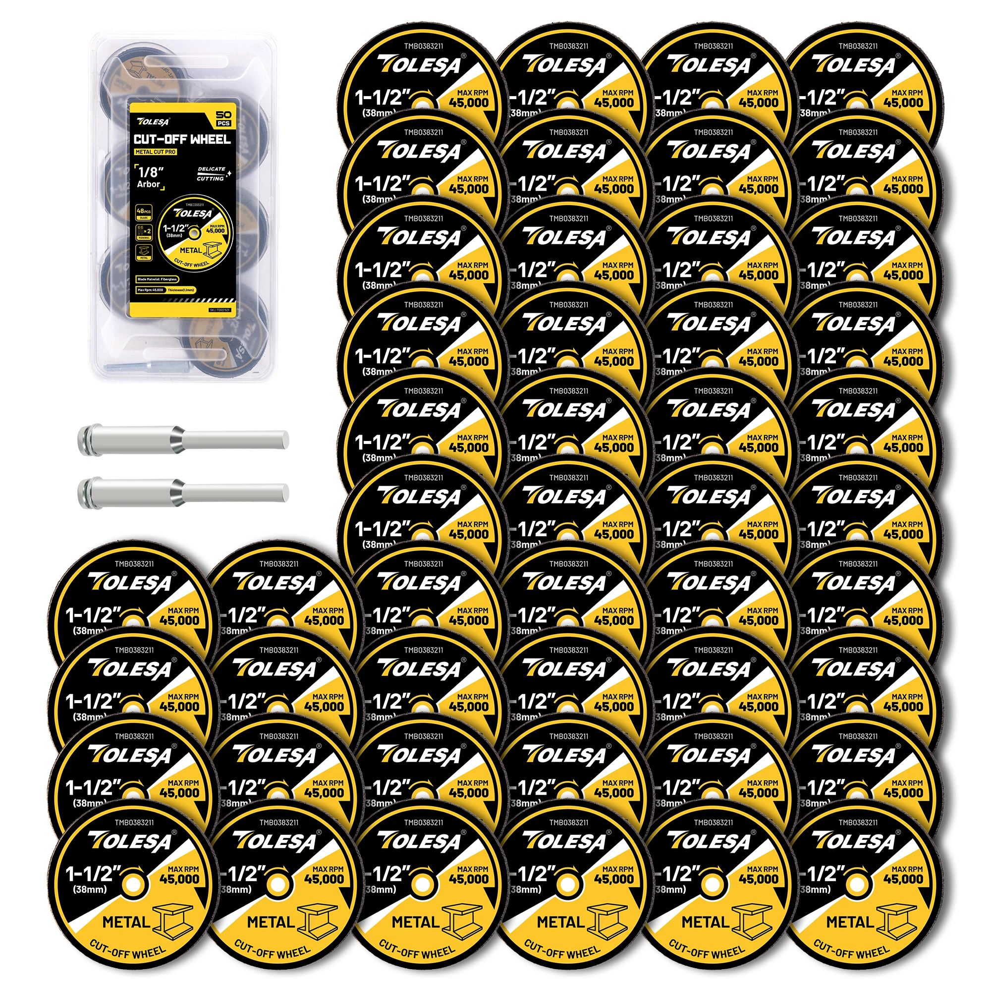 tolesa-50pc-1-1-2-cut-off-wheel-15-x-1-8-fiberglass-reinforced-cutting-wheel-with-2-mandrel-cutting-disc-for-metal-cutting