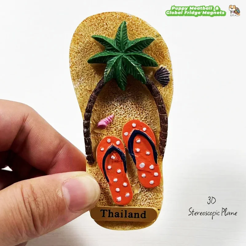 تايلاند فوكيت شاطئ مشهد مغناطيس الثلاجة تذكارية للسفر ثلاثية الأبعاد رسمت باليد الديكور المغناطيسي #1
