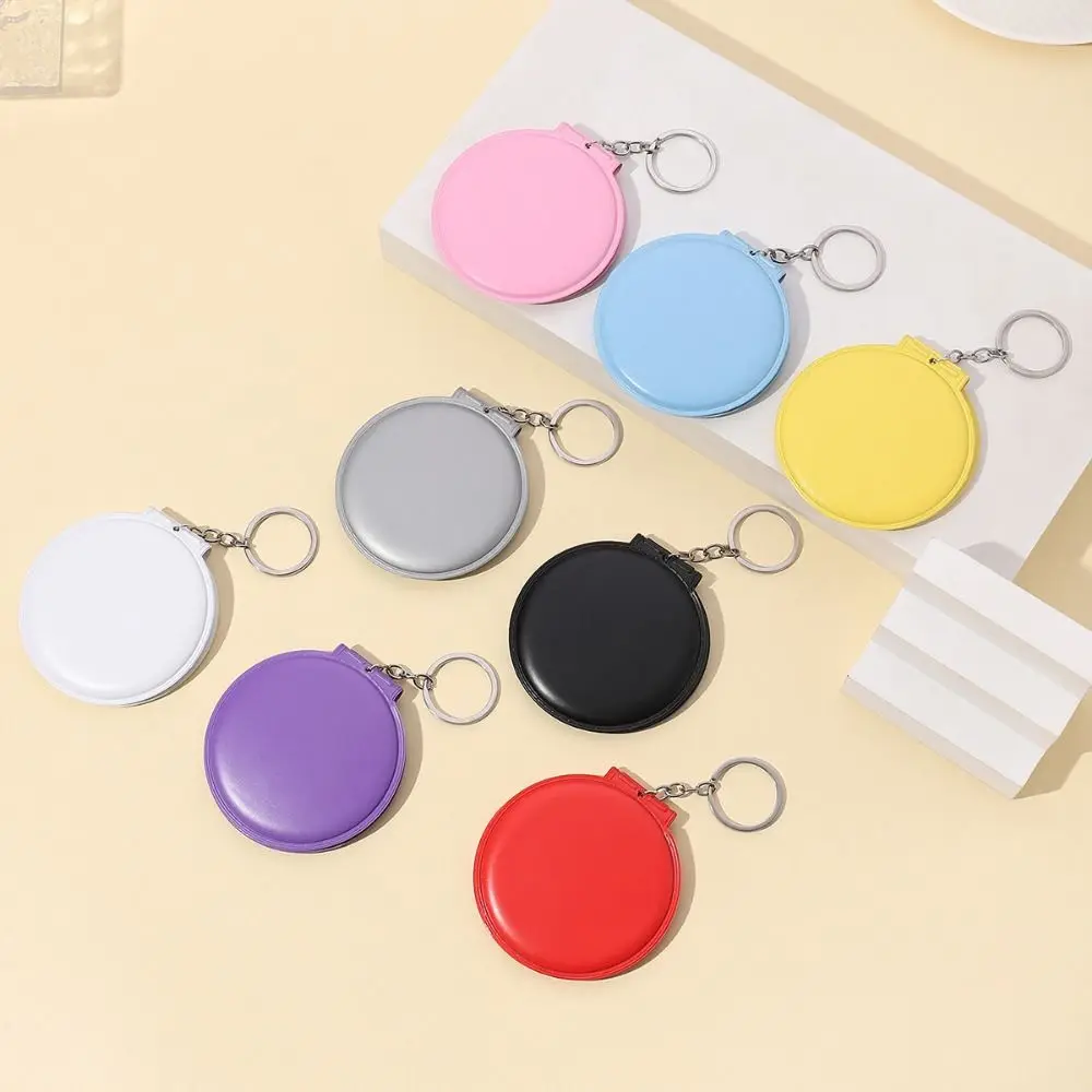 With Keychain Folding Pocket Mirror High definition Dirt-resistant Small Round Mirror Good Texture Makeup Mirror Pendant Gifts