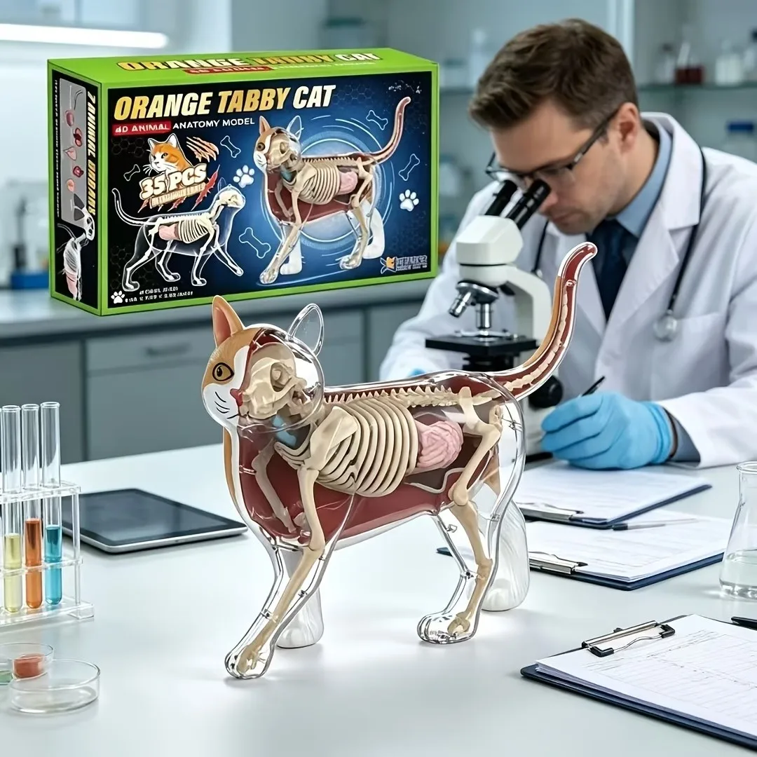 35-Piece Feline Anatomy Model Set, Including Detailed Internal Organs and Skeletal Structures—Suitable for Students, Biology Classes, Home Education, Veterinary Training—Realistic Organ Display, Requires Self-Assembly, Science Education Gift, Halloween Favorite view 6