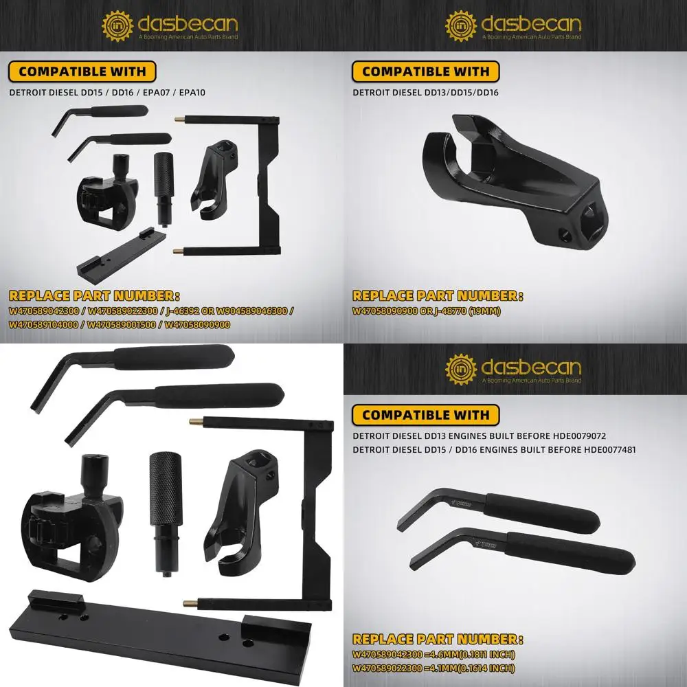 Dasbecan Engine Camshaft Timing Tool Kit Compatible with Detroit Diesel DD13 DD15 DD16 Engine TDC Locating Pin Brake Adjustment
