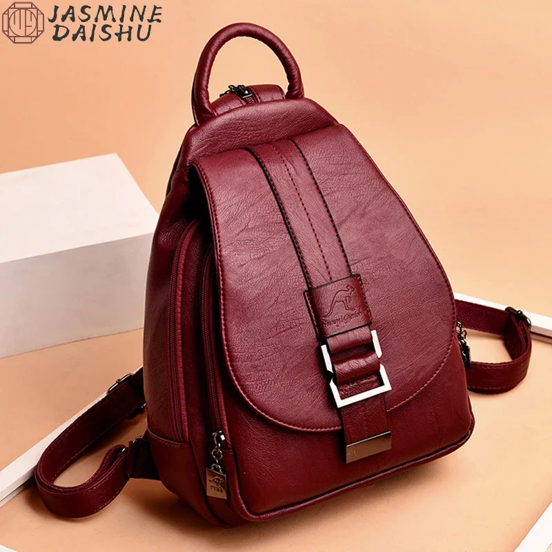 High Quality PU Leather Classic Flower Backpack Bags Fashion Student Schoolbag Travelling Bag Foreign Trade Bag Women Backpack