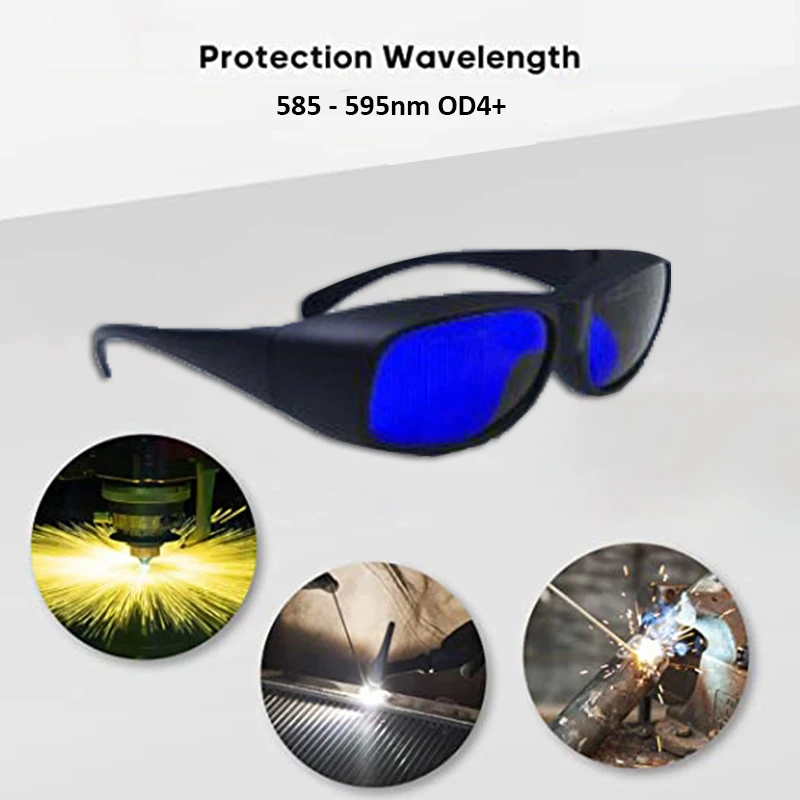 

Hot Bargains DHP Laser Protective Glasses Laser Safety Goggles585 - 595nm OD4+ Transmittance 30% for 585nm, 595nm, etc.