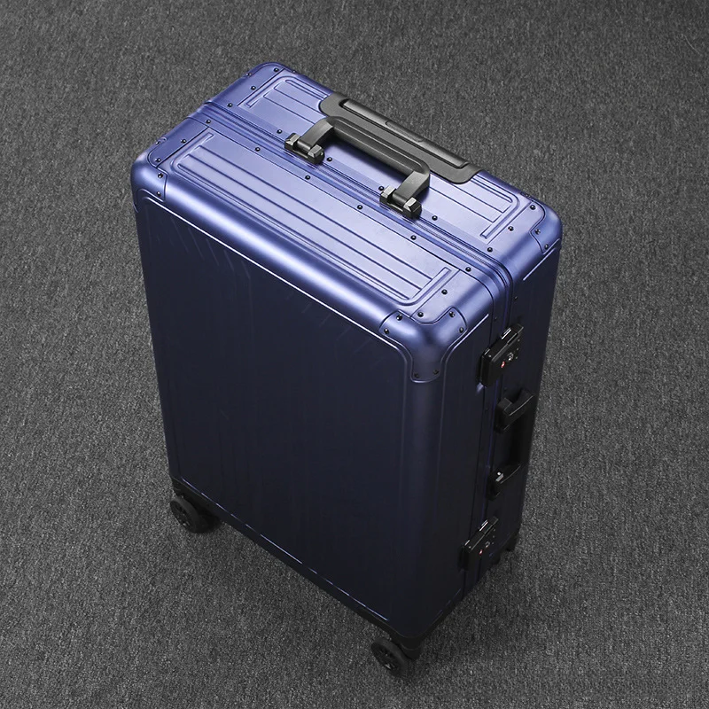 2025 All aluminum travel suitcase on wheels combination lock rolling luggage case Men's Business large size luggage Hand luggage