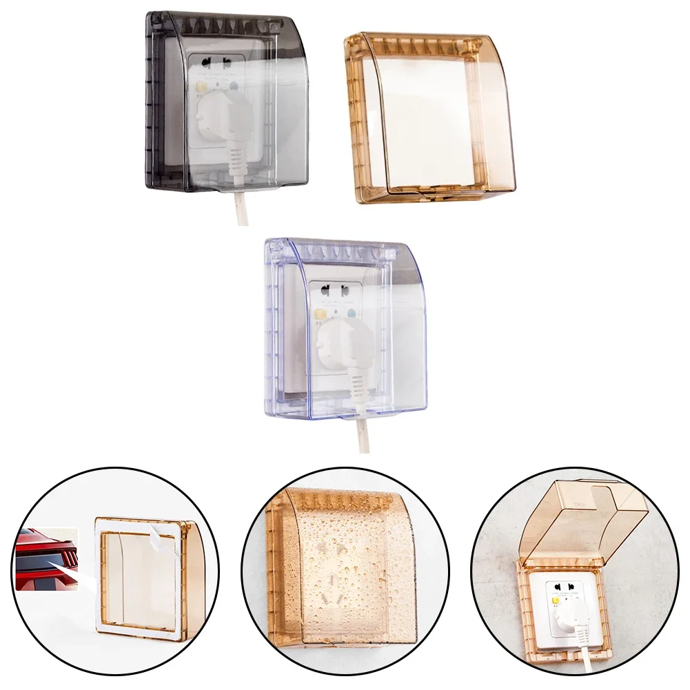 Wall Socket Box Splash-Proof Box Protection Socket Electric Plug Cover Outdoor Waterproof Switch Protection Socket Case